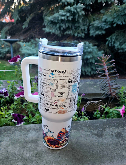 Just breathe inspirational cup