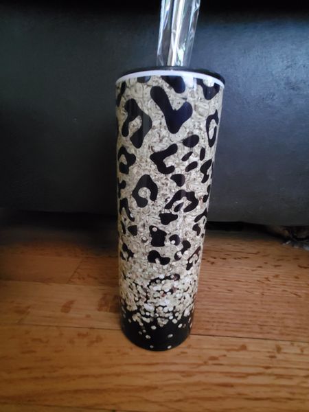 Leopard sparkle tumbler