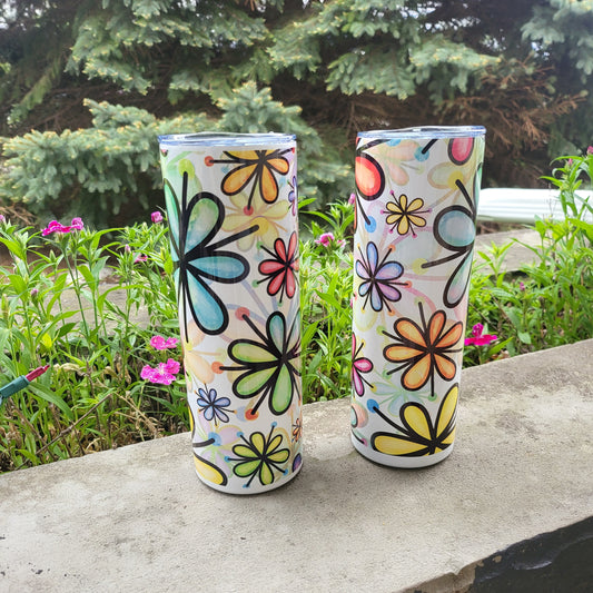 colorful flower tumbler